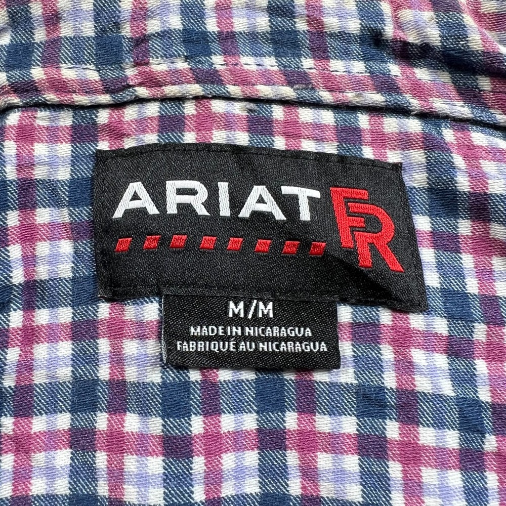 Ariat FR Mercer Work Shirt Men's M Multi Plaid Button Front Flame-Resistant CAT2 - Picture 6 of 16